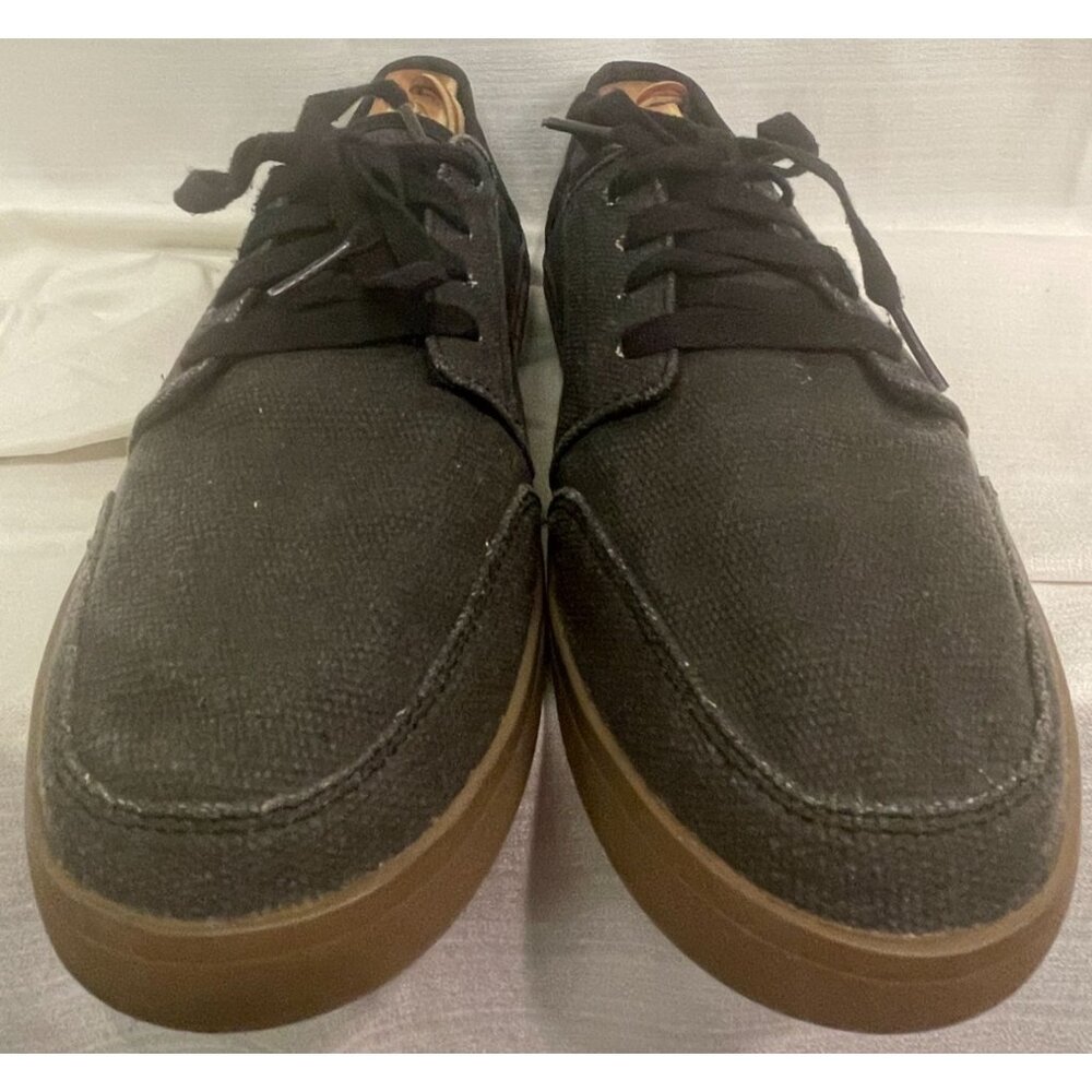 SH7009- Sanuk Men’s 9 Black Canvas Lace‑Up Casual Shoes